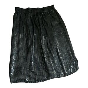 Tina Silk Skirt Fully‎ Sequined Black M Elastic Waist Flashy Core Dance